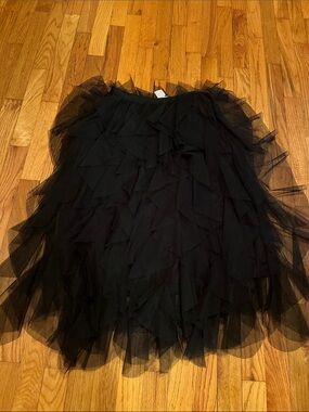 Women's Black Layered Tulle Skirt - Elegant Skater Style